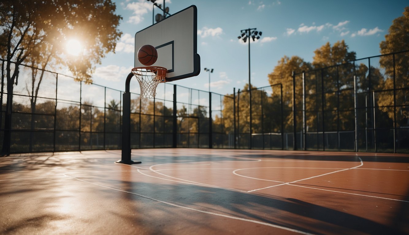 A basketball court with ramps, wide doorways, and adjustable hoops for all abilities