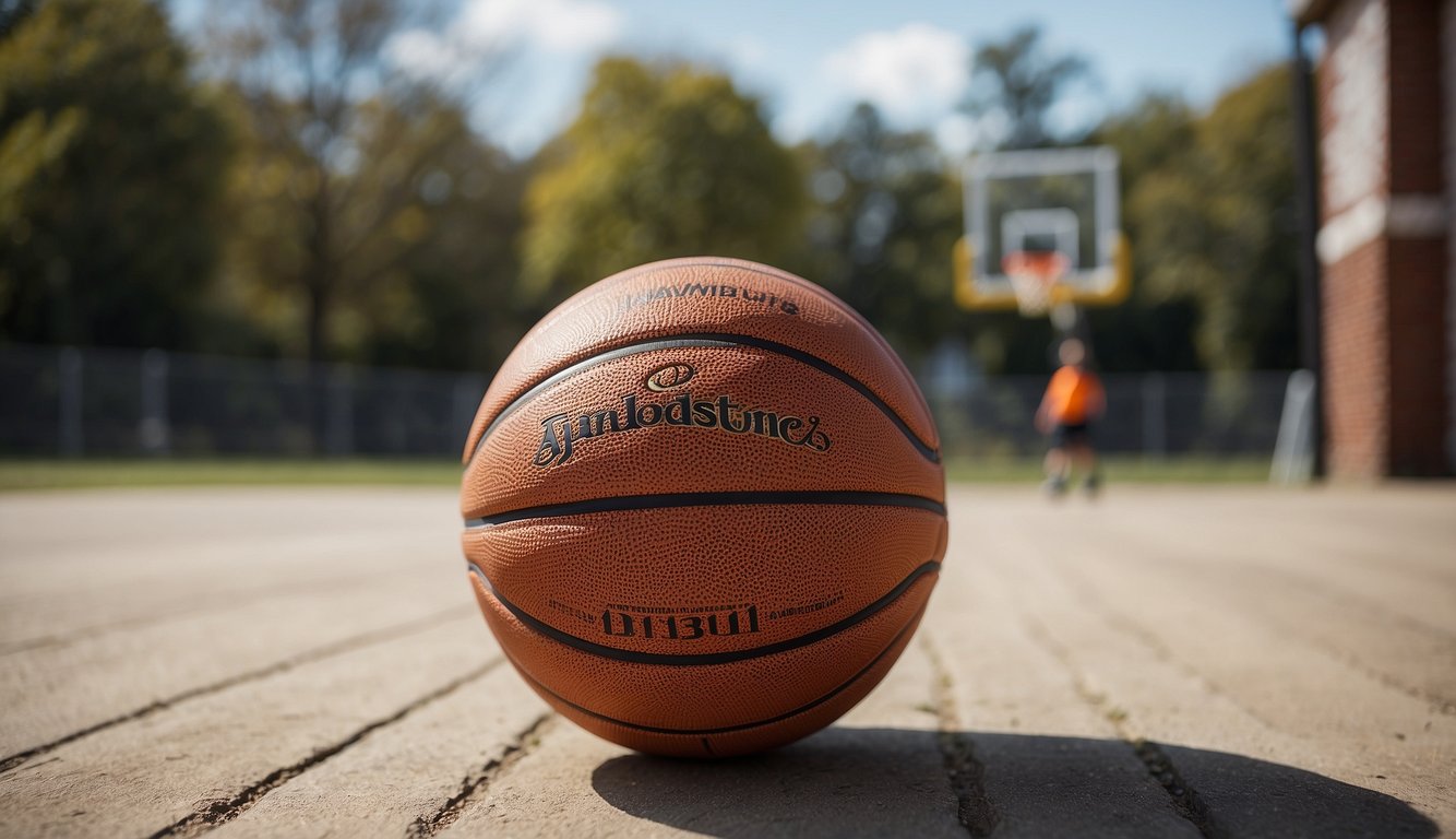 A 12-year-old's hand holding a regulation size 29.5-inch basketball, with a slightly relaxed grip