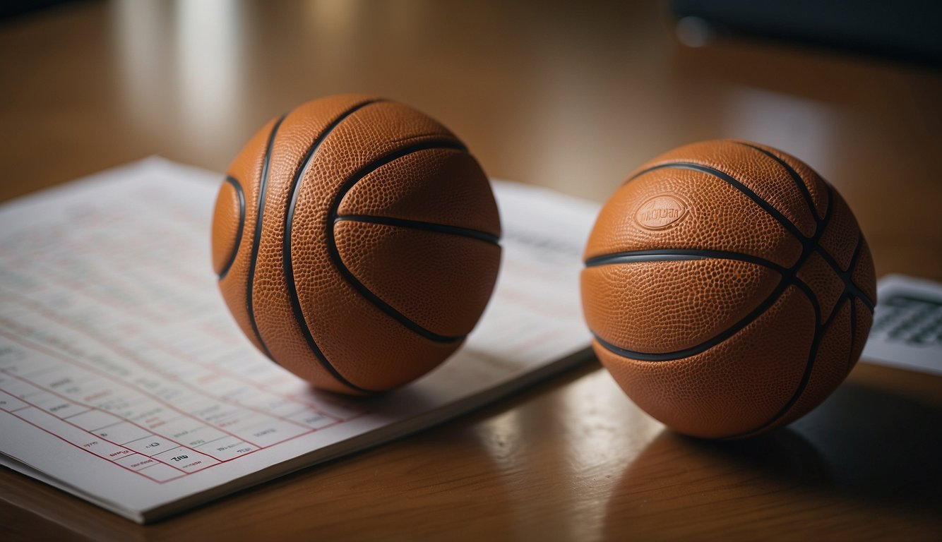 A basketball and a French gender chart