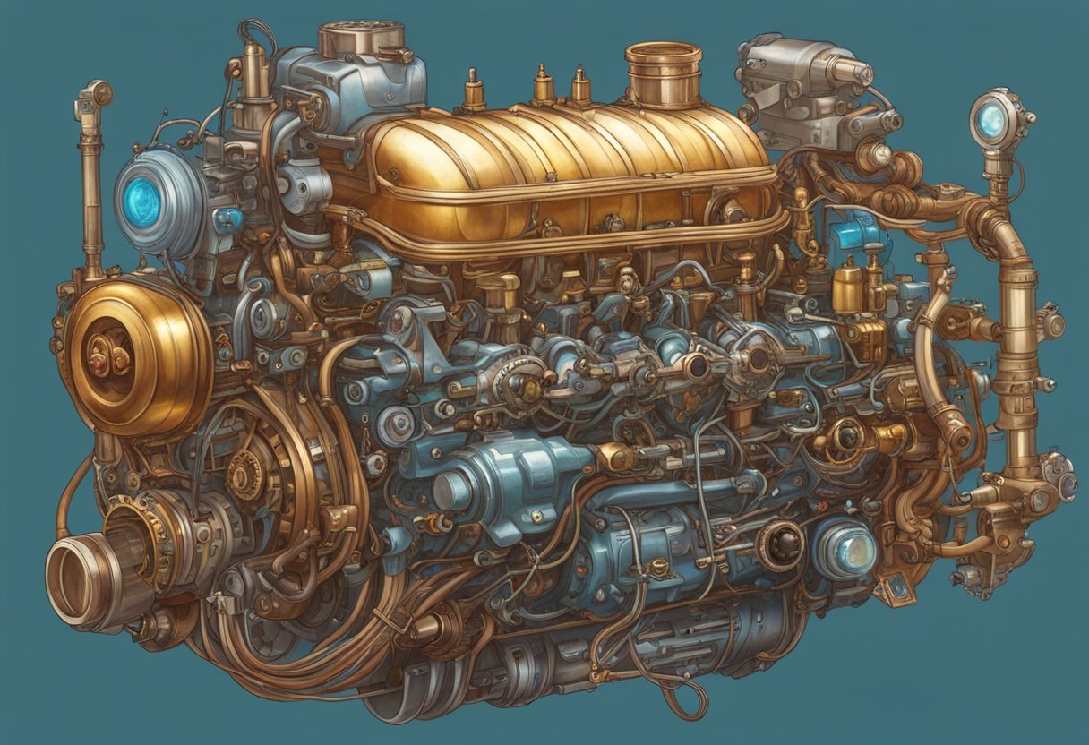 A car's engine with a visible crankshaft position sensor, surrounded by various engine components and wiring, as described in the article