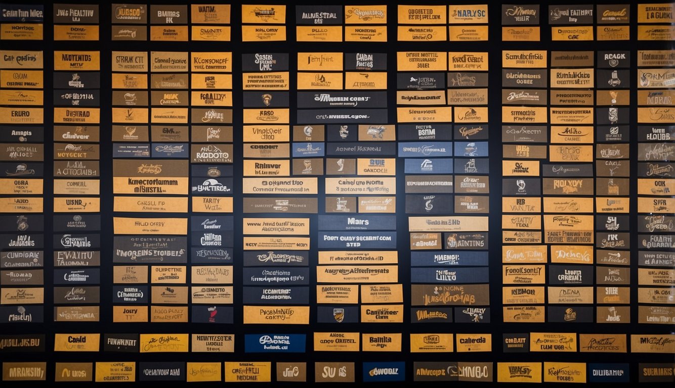 Four quadrants labeled with NCAA basketball team names, arranged in a grid. Each quadrant contains a list of teams and their corresponding rankings