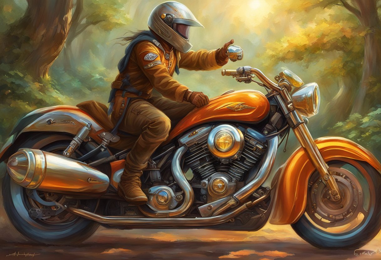 The mechanic adjusts the motorcycle's throttle response, fine-tuning the engine for optimal performance