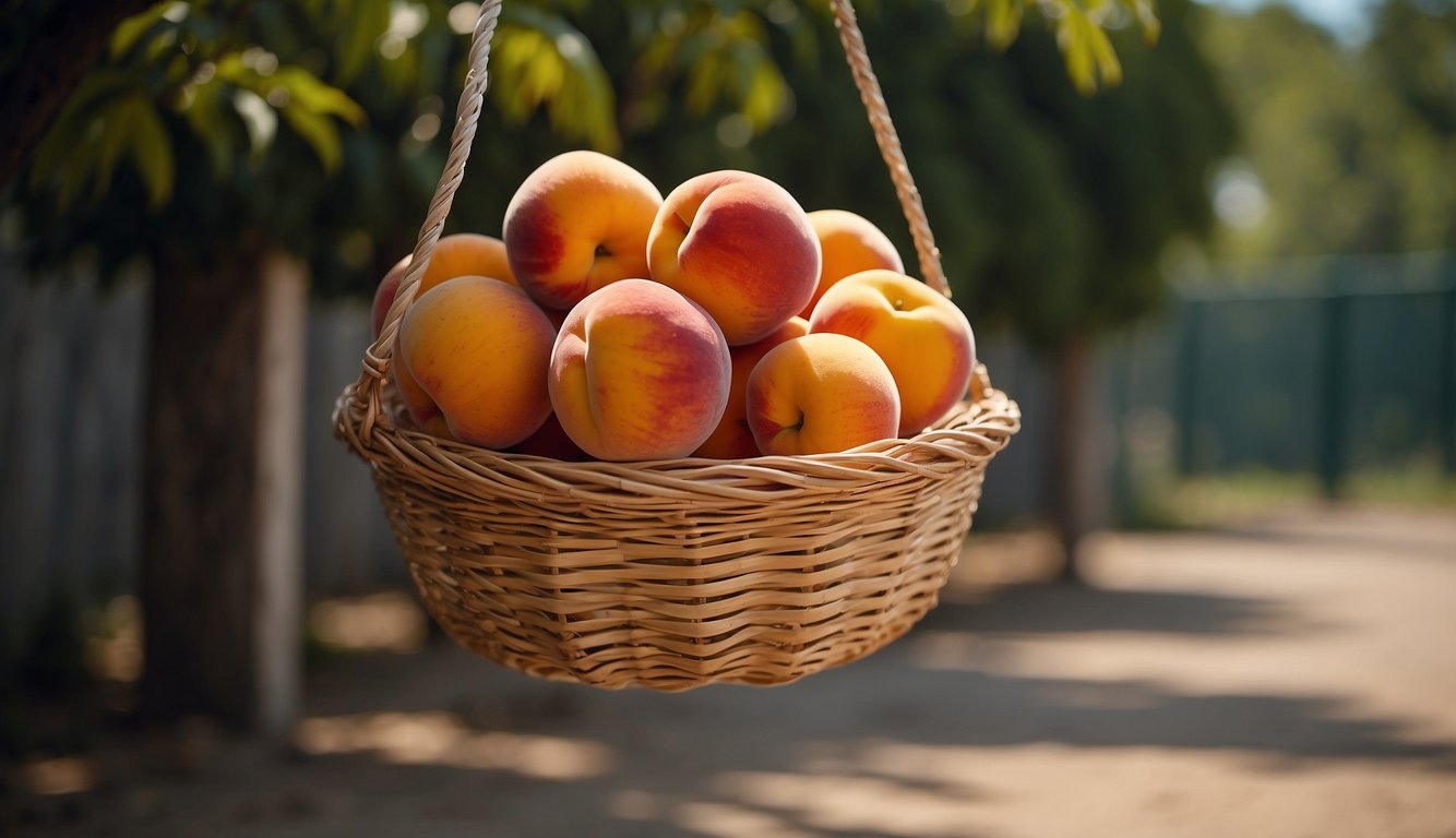 A peach basket was first used in basketball, hung at each end of the court