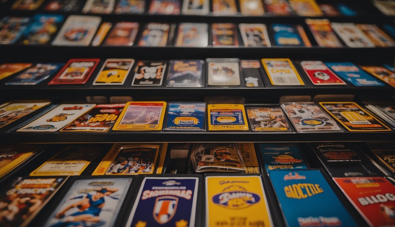 A display of basketball cards and memorabilia, with a focus on high-value brands