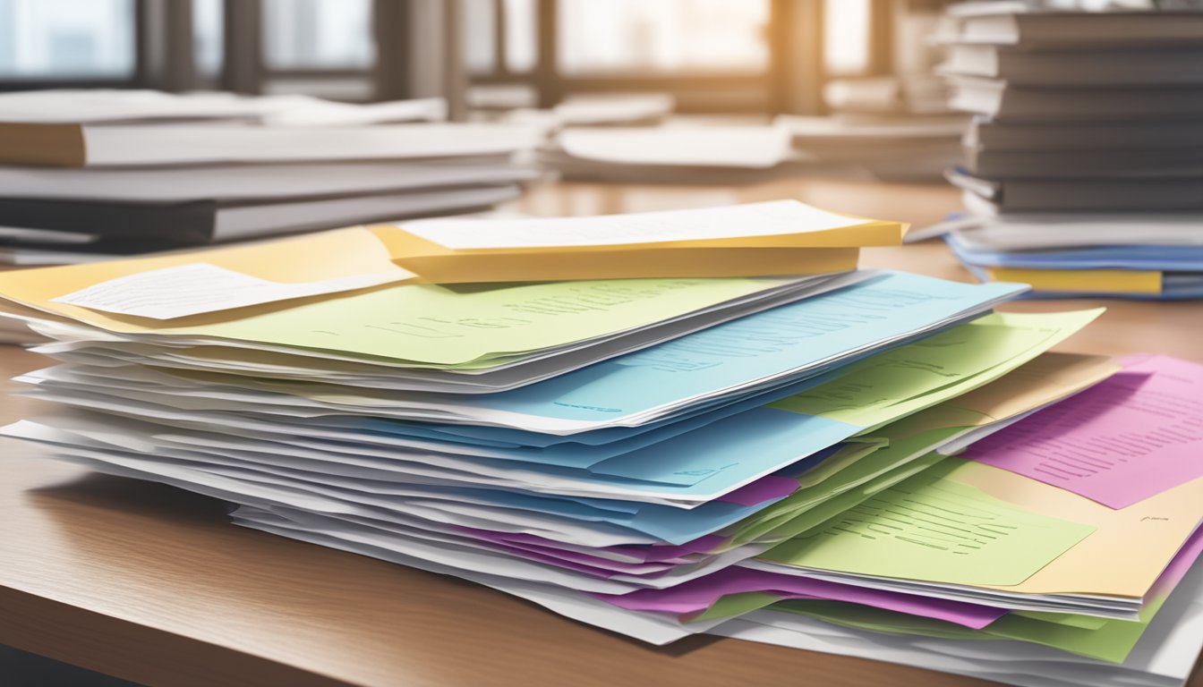 A stack of FAQ papers on a desk with a "Tuition Assignment West" label