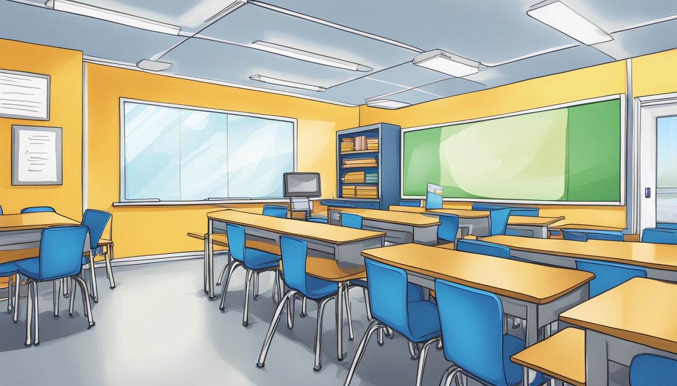 A bright, modern classroom with a prominent "Frequently Asked Questions" sign at an Indigo Tuition location
