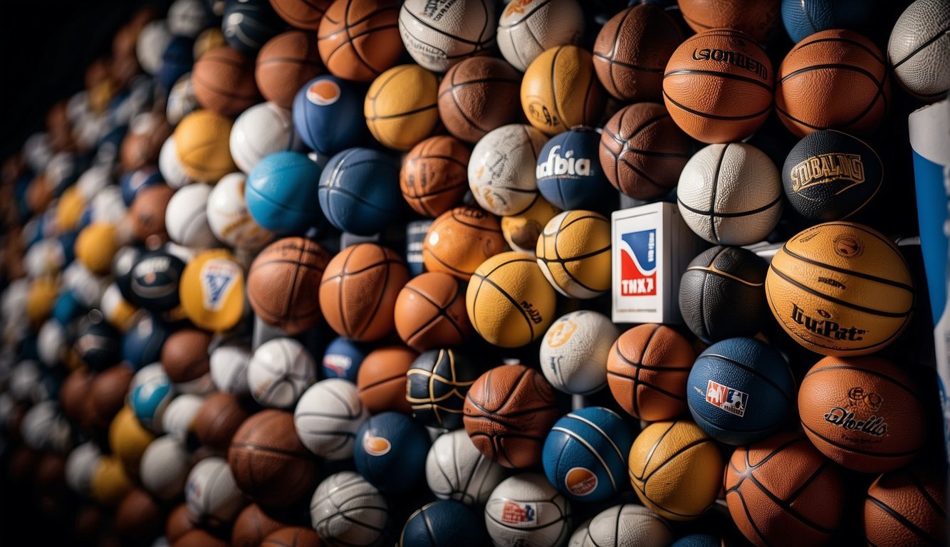 A timeline of iconic basketball brands, from the early years to modern day, showcasing their logos and key products