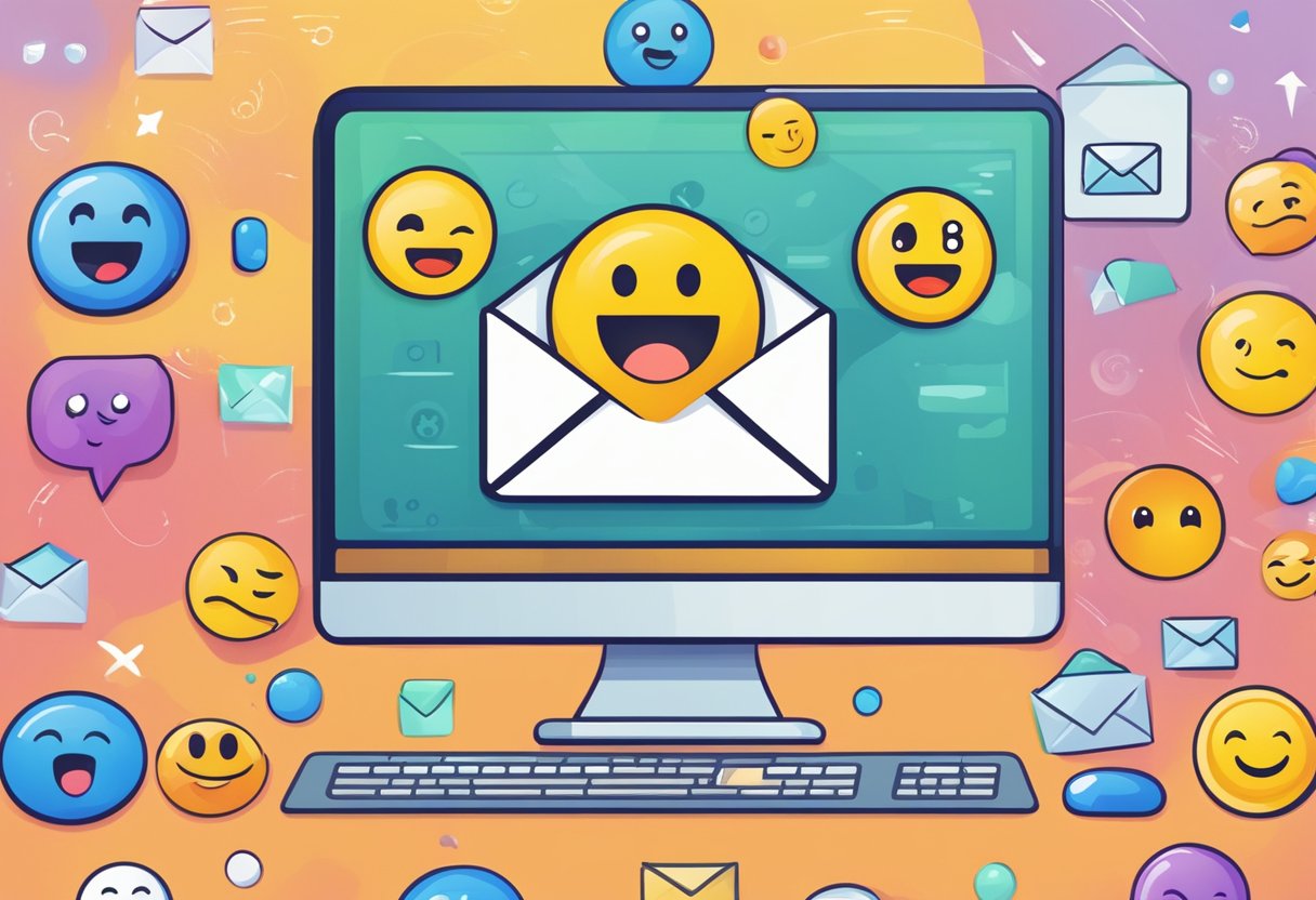 A computer screen displaying an email with various reaction emojis at the bottom