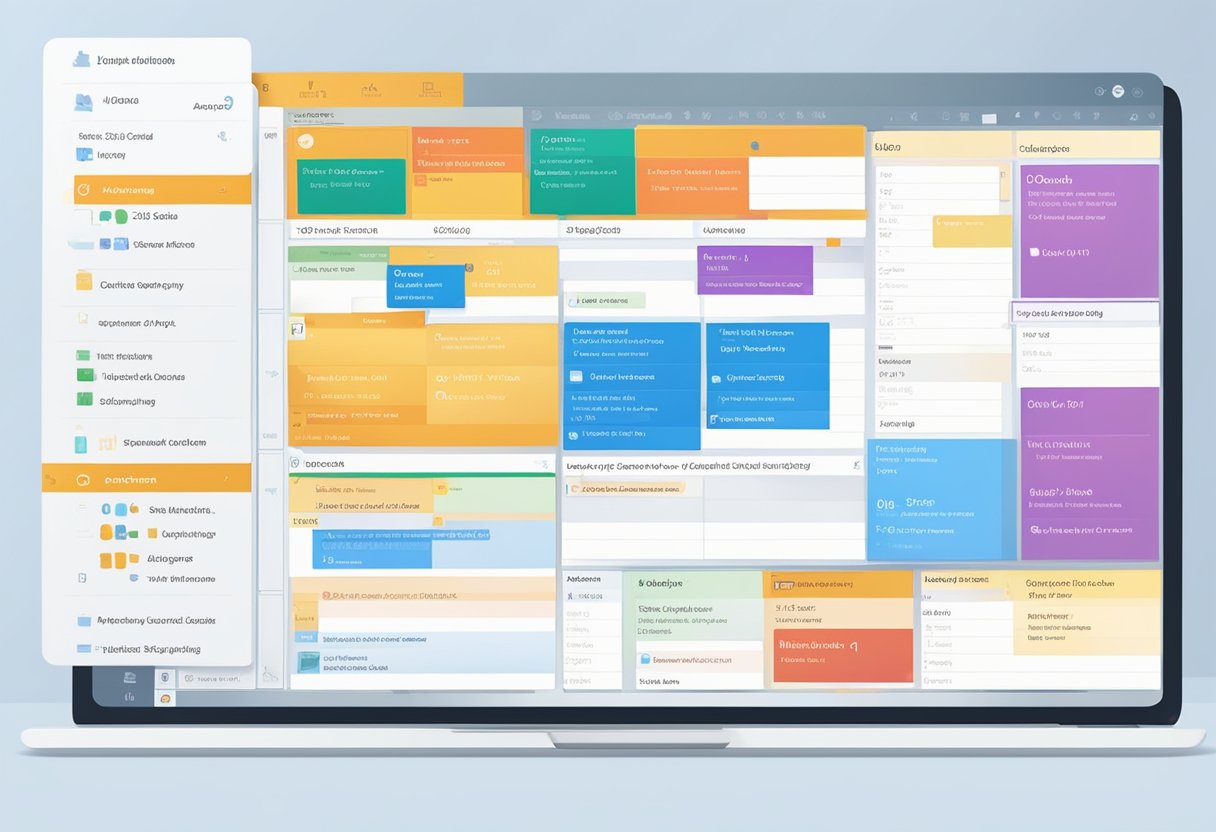 A computer screen displaying an Outlook calendar with a meeting invitation open. A pop-up window shows the list of attendees and their acceptance status