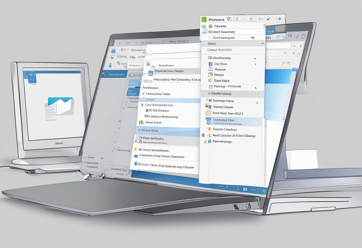 A computer screen showing the Outlook interface with a "New Folder" button highlighted. The cursor is clicking on the button to create a new folder in the inbox