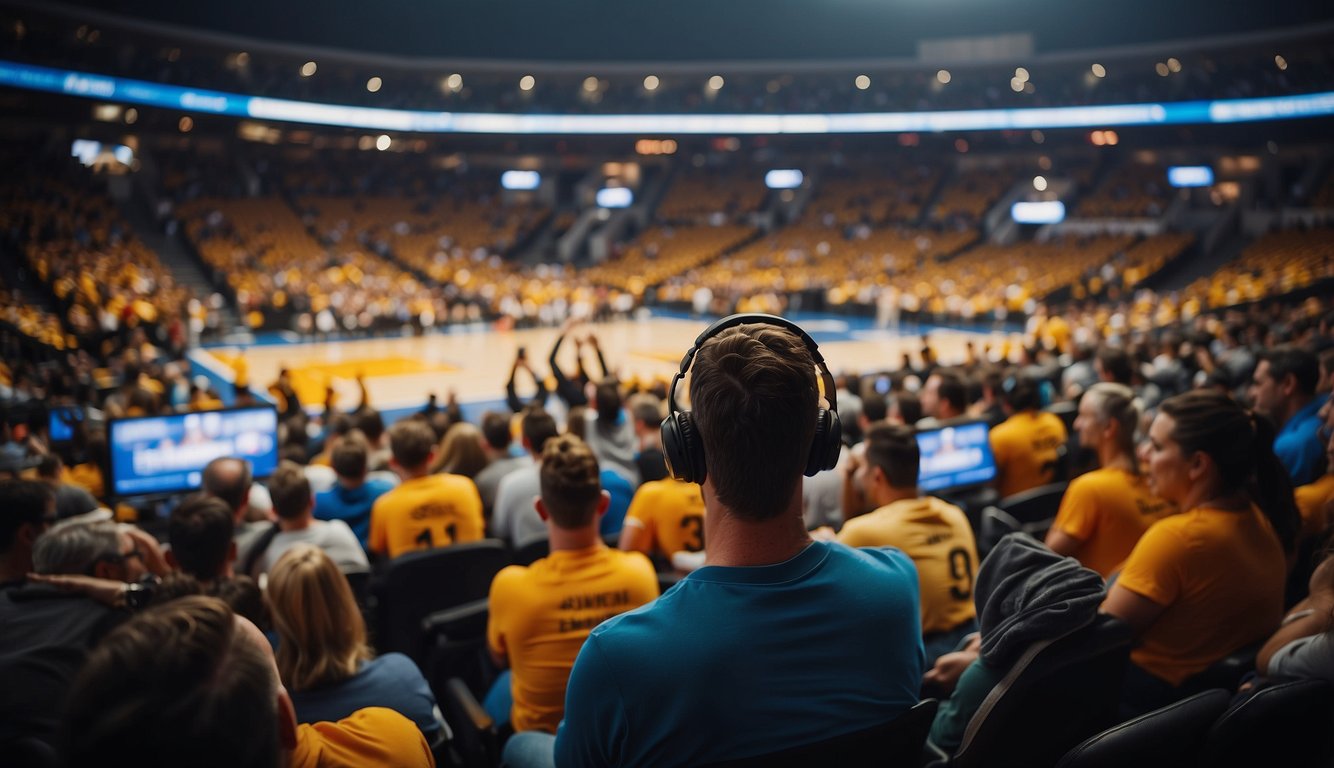 Fans eagerly managing basketball game subscriptions and trials. Excitement fills the air as they prepare to watch their favorite teams in action