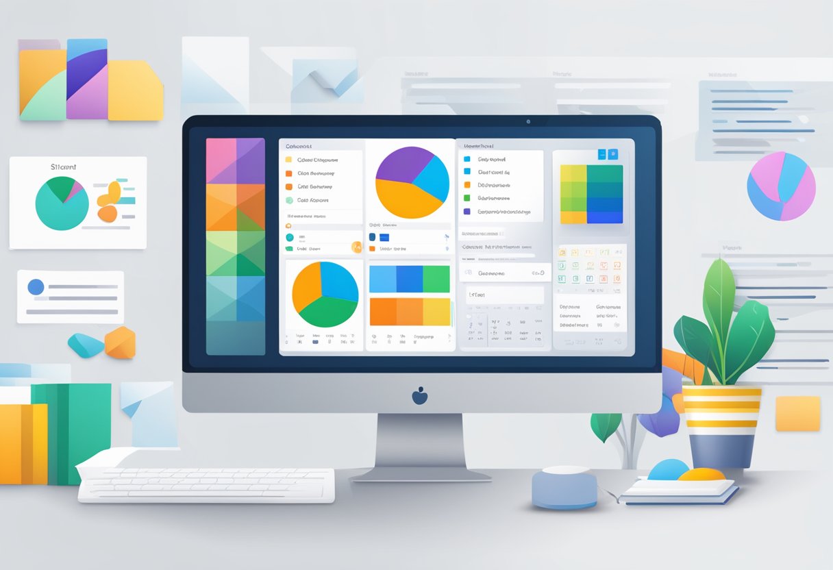Outlook interface with color palette open, email selected, and color options displayed for customization