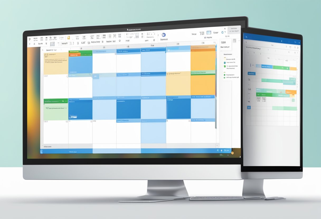 A computer screen showing the Outlook calendar with a meeting selected and a "Copy" button highlighted