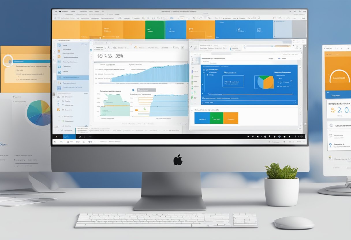 A computer screen displays the transition from the classic view of Outlook 365 to the new Outlook on Windows 2023. The interface shows the steps to change back to the classic view