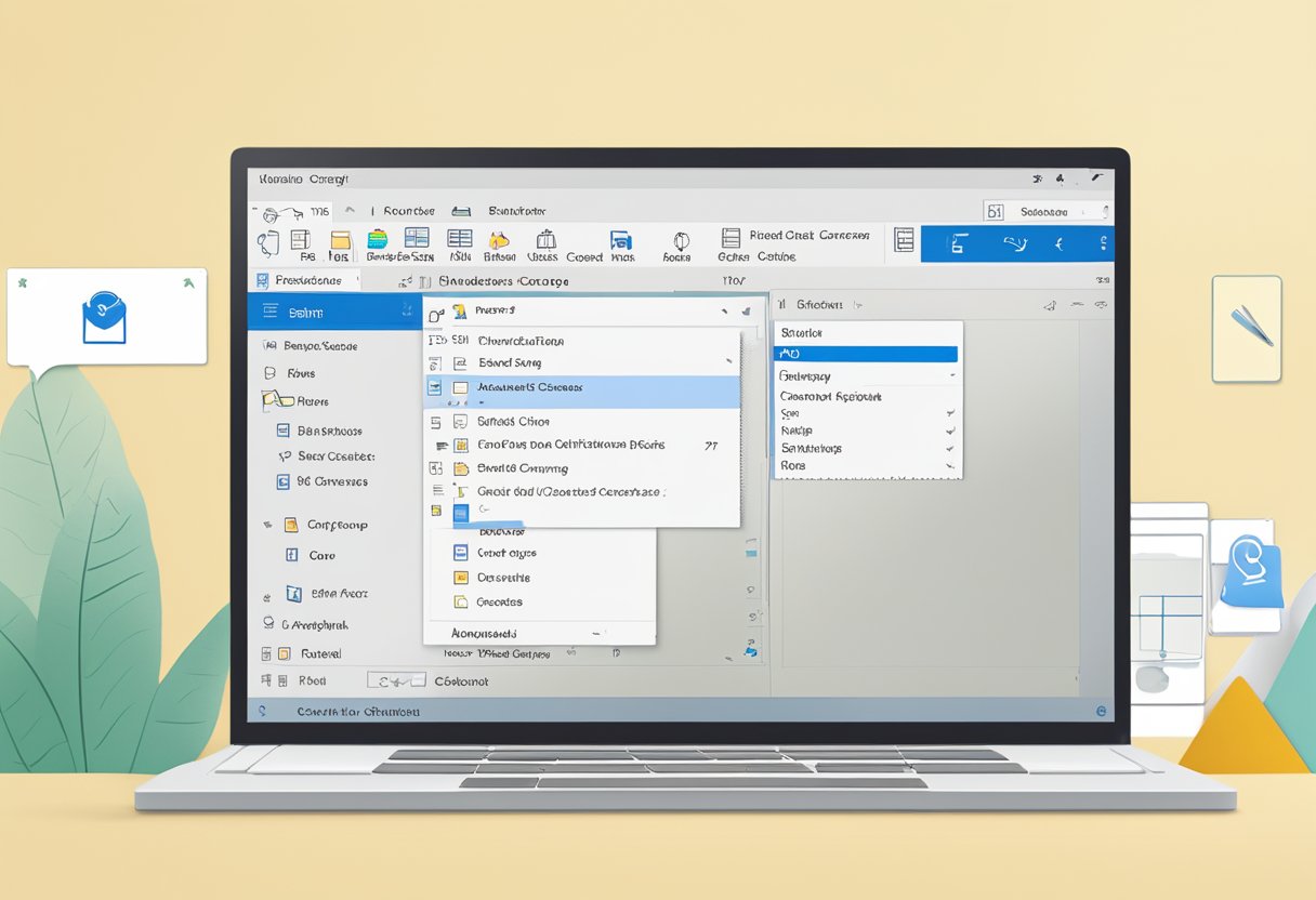 A computer screen showing the "Edit Contact Group" option in Outlook. A mouse cursor clicking on the option, with a list of contacts visible on the screen