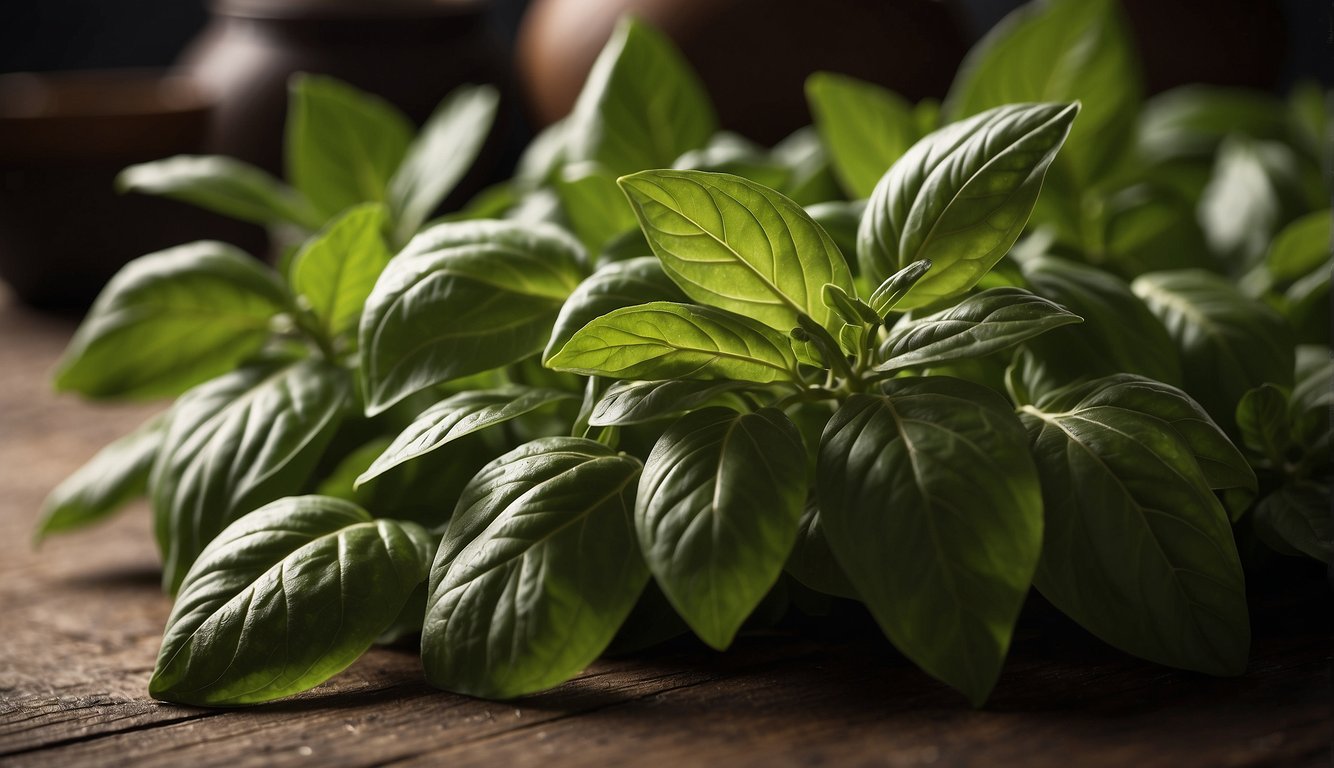 Basil has smooth, green leaves with a strong, sweet aroma. Holy basil has hairy, green leaves with a spicy, clove-like scent