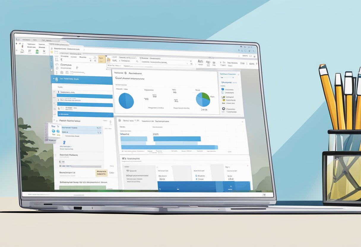 A computer screen displaying Outlook search bar with date filter options
