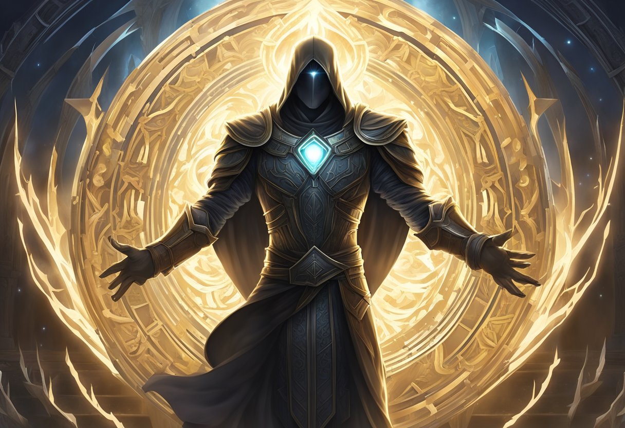 A radiant shield surrounds a figure, warding off dark shadows and malevolent forces. 30 prayer points glow around them, forming a protective barrier