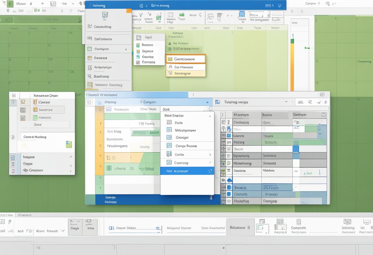 A computer screen displaying the Outlook calendar with a meeting selected. The user is clicking on the meeting and selecting "Change Organizer" from the dropdown menu