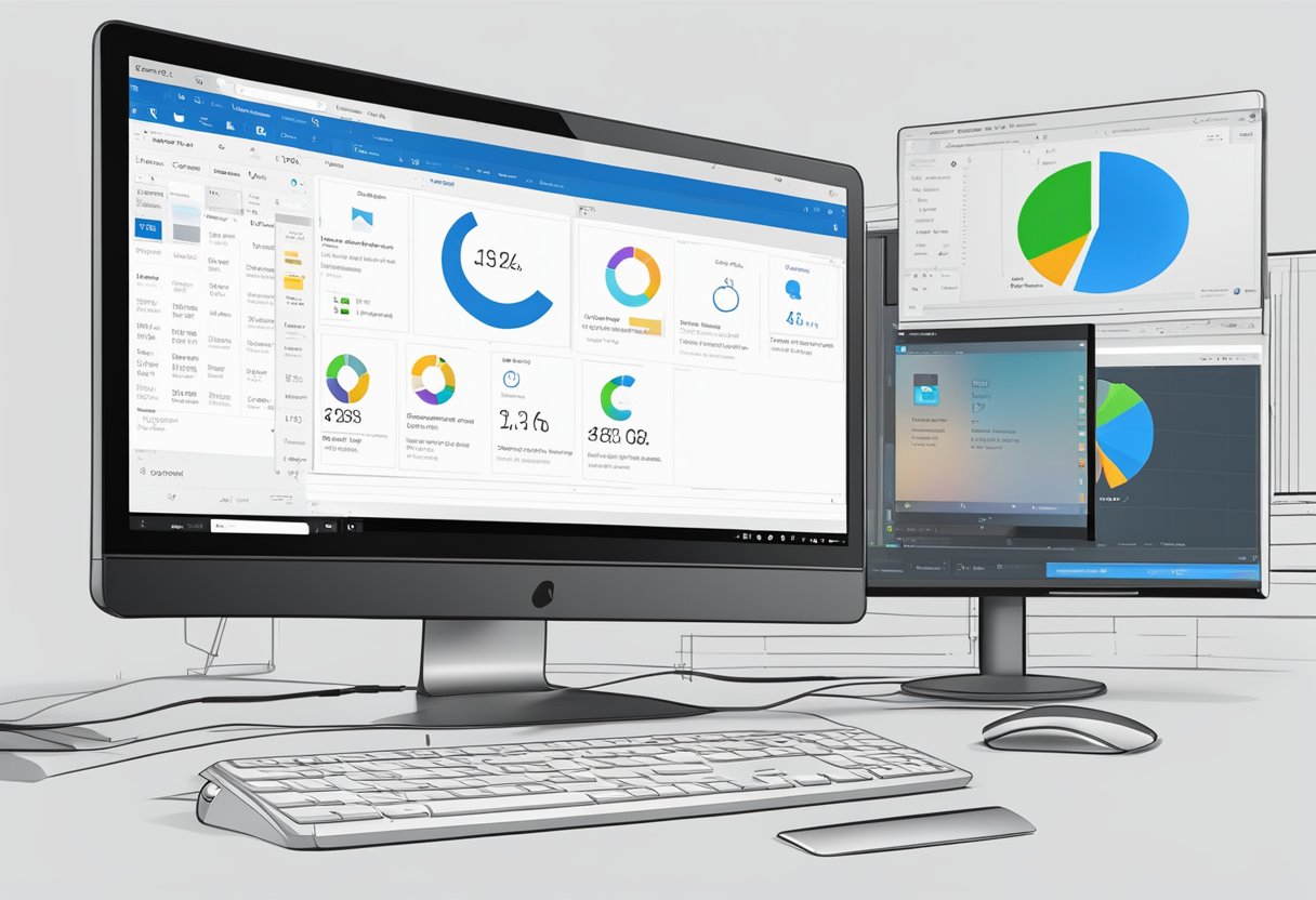 A computer screen displaying the Outlook interface with the dark mode option highlighted and a cursor hovering over it