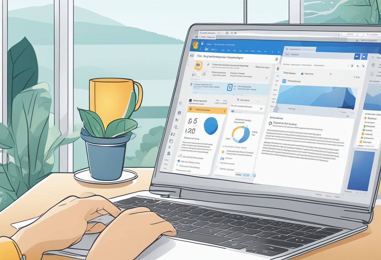 A computer screen with the Outlook app open. A user is navigating the settings to disable the app search feature