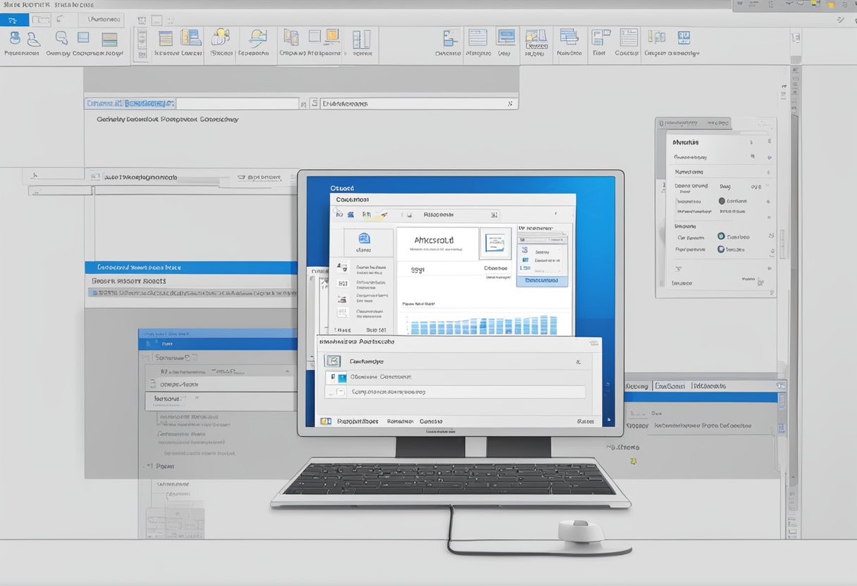 A computer screen displaying the Outlook interface with a highlighted "Archive" folder and a cursor clicking on the "Unarchive" option