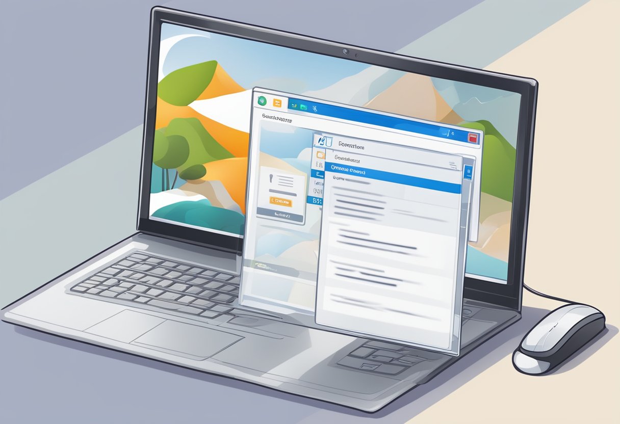 A computer screen displaying the Outlook email signature settings with a picture upload button highlighted. A cursor hovers over the button, ready to add the image