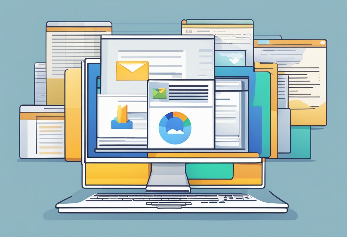 A computer screen displaying an open Outlook email with a large file attachment being sent. The progress bar indicates the file is being uploaded