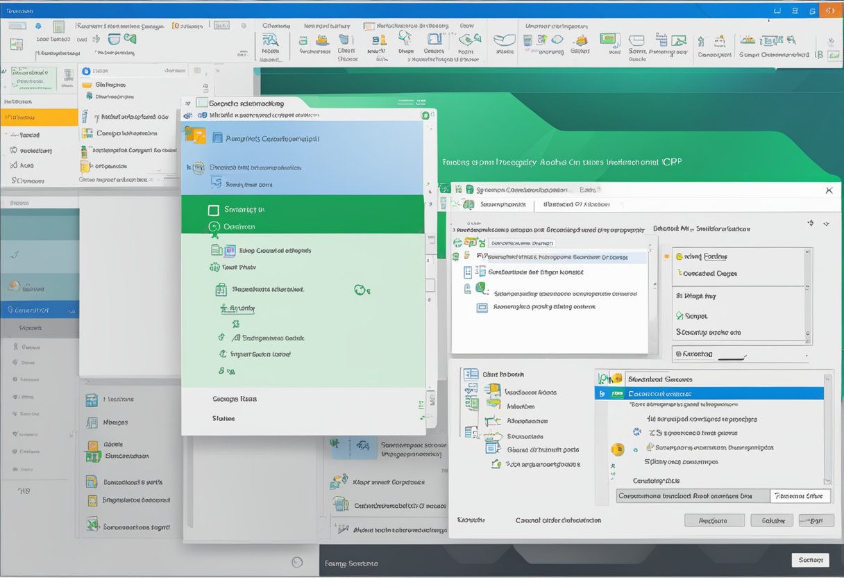 A computer screen displays the ChatGPT Add-In installation process on an Outlook interface, with prompts and options for adding the chat tool for improved productivity