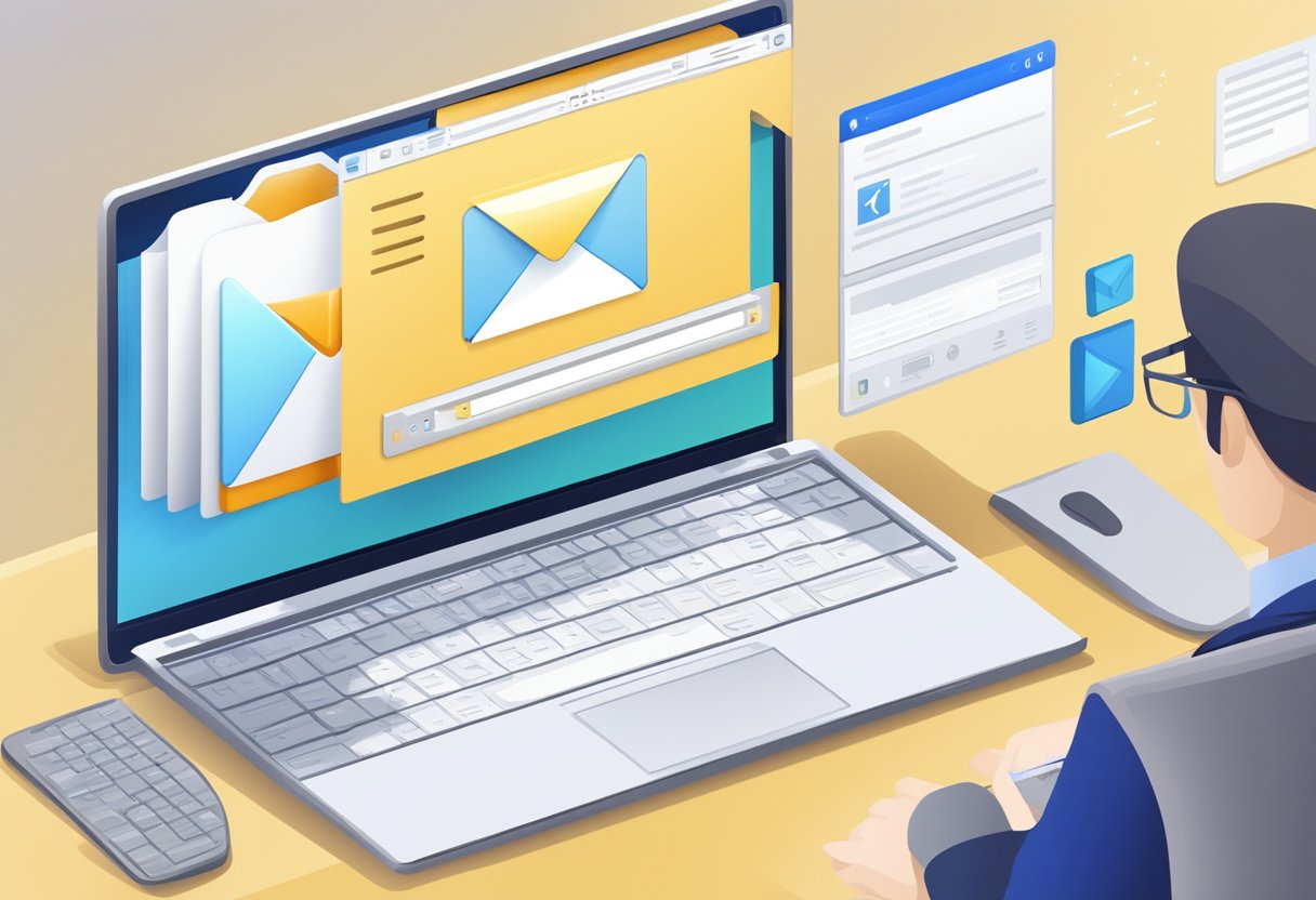 A computer screen displaying an email composition window with a toolbar open, ready to attach an image file in a C# application for Outlook