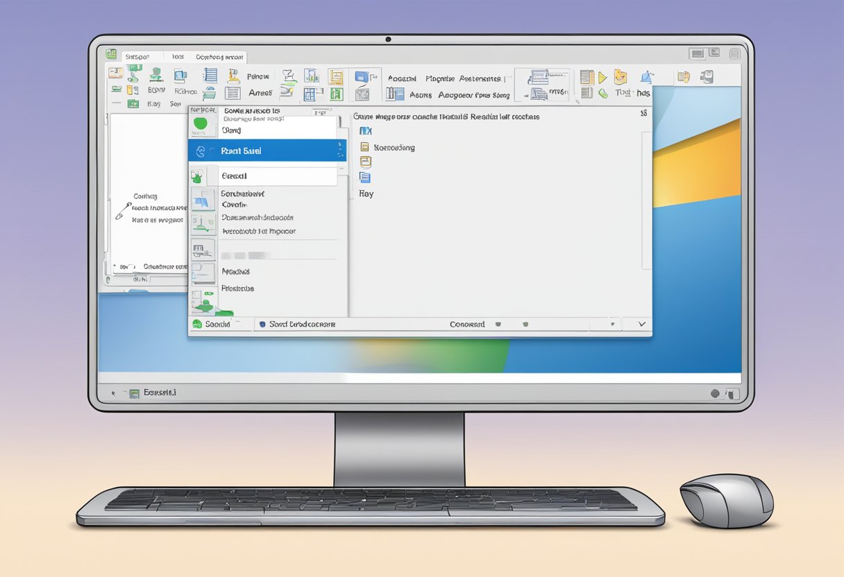 A computer screen with the Outlook email interface open, showing the "Recall" option highlighted in the toolbar. The cursor hovers over the option, ready to click