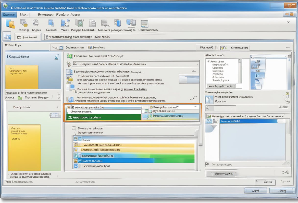 A computer screen displaying the "Deleted Items" folder in Outlook 2010, with a prompt for recovering a deleted personal folder highlighted
