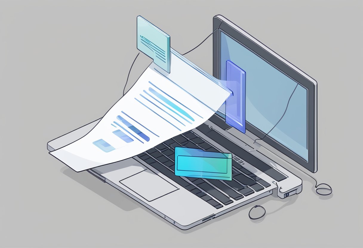 A computer screen displaying an email composition window with a large file being dragged and dropped into the attachment section. The cursor hovers over the "send" button