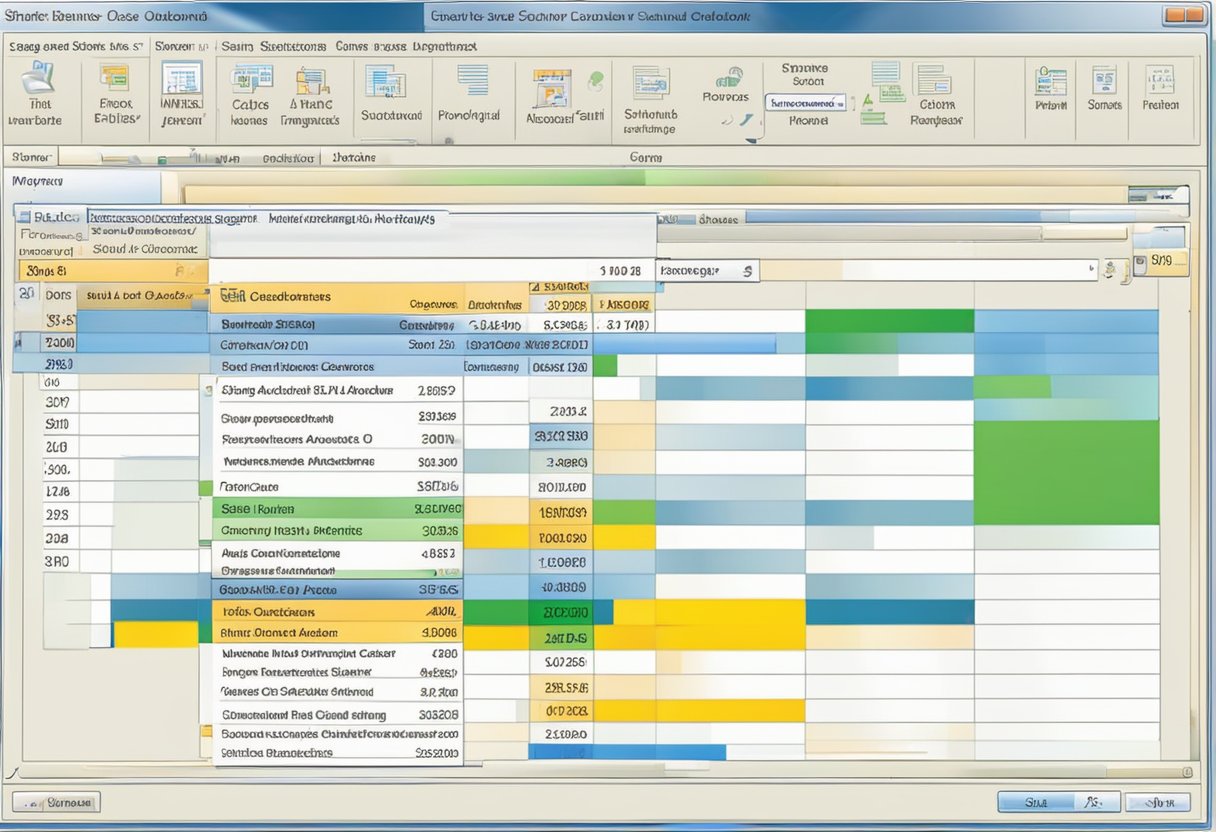 A computer screen displays the Outlook 2010 interface. A click on the "Calendar" tab is followed by selecting "Share Calendar" and inputting the email addresses of the intended recipients