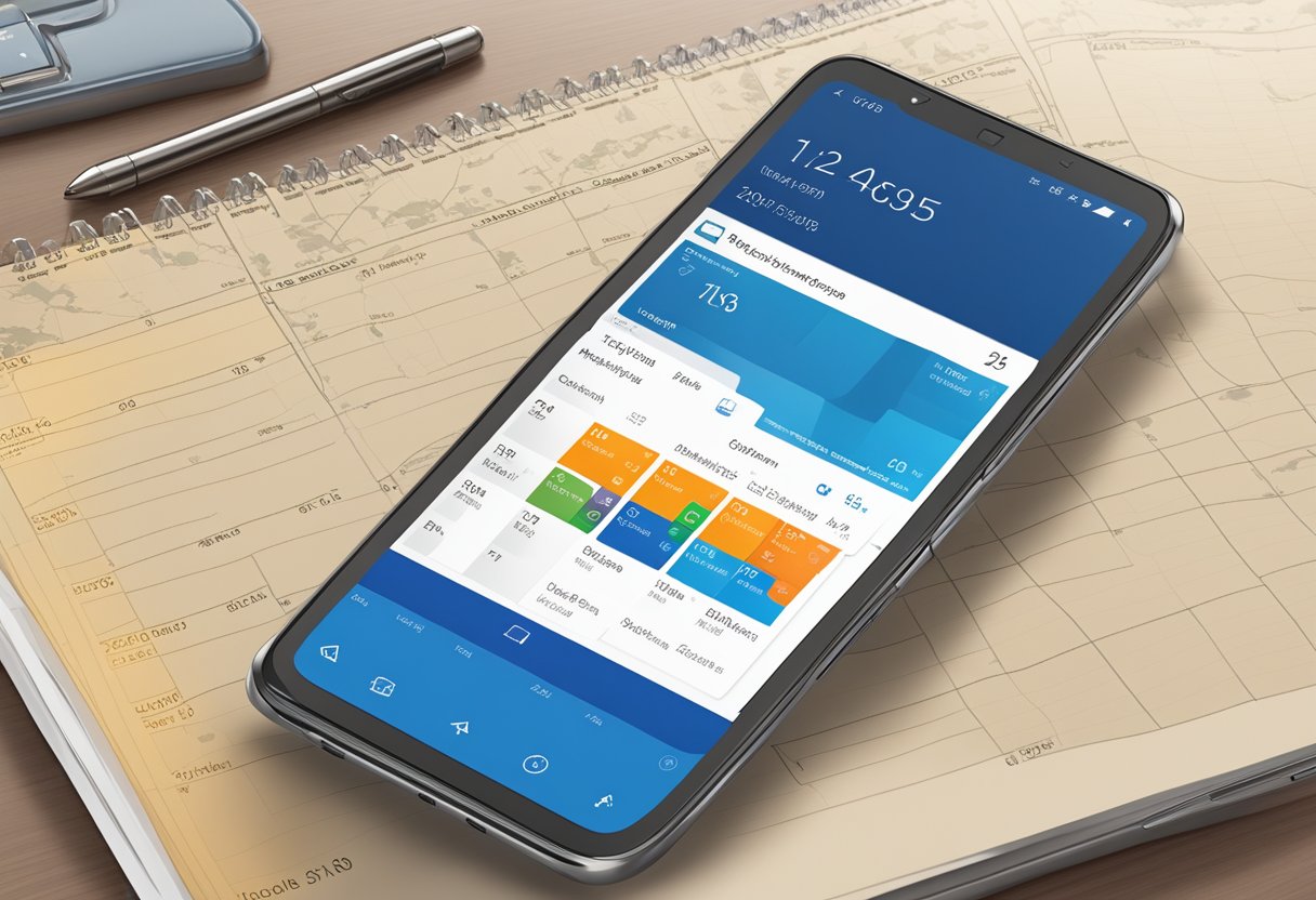 An Android phone displaying the Microsoft Outlook app, with a calendar syncing process in progress