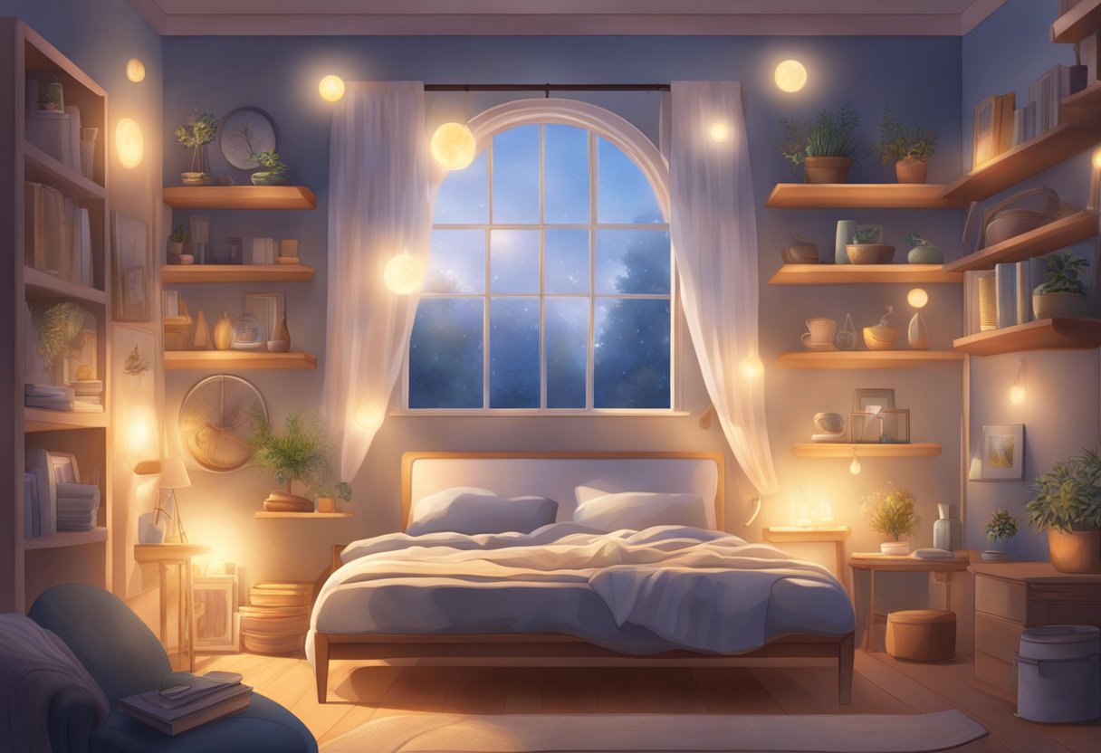 A circle of glowing light surrounds a collection of cherished objects, radiating warmth and comfort. A gentle breeze carries whispers of hope and healing through the air