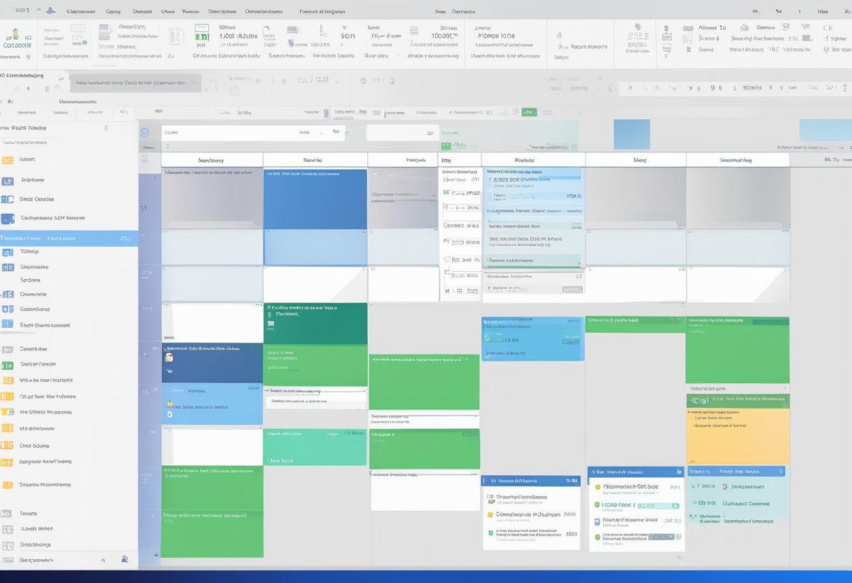 A computer screen showing the Outlook interface with a calendar open. A Zoom meeting is being scheduled with date, time, and participants listed