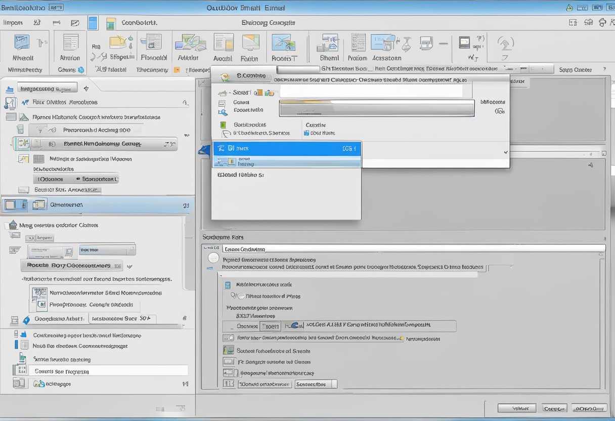 A computer screen displaying the Outlook interface with an email selected, and the folder it belongs to highlighted or indicated