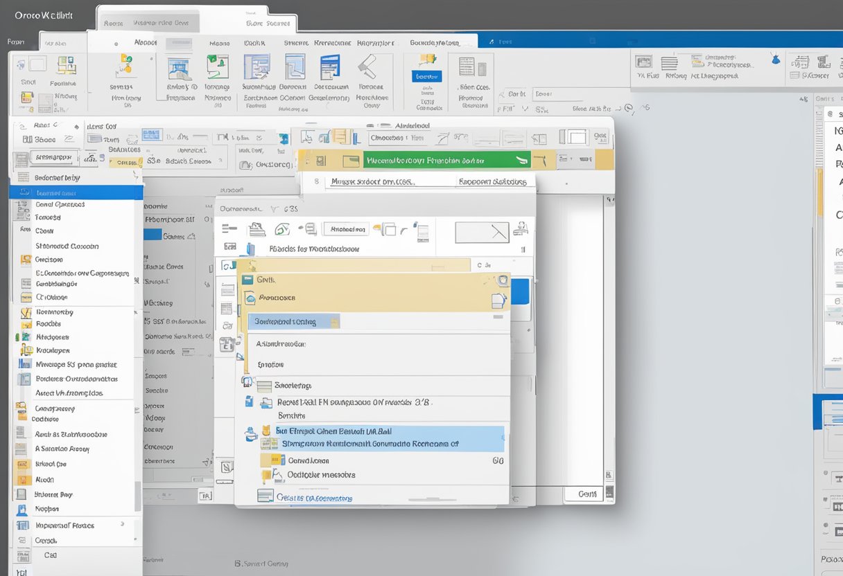 A computer screen displaying Microsoft Outlook with the email preferences window open. A cursor hovering over the "reply all" button, indicating the action of removing oneself from the reply all feature