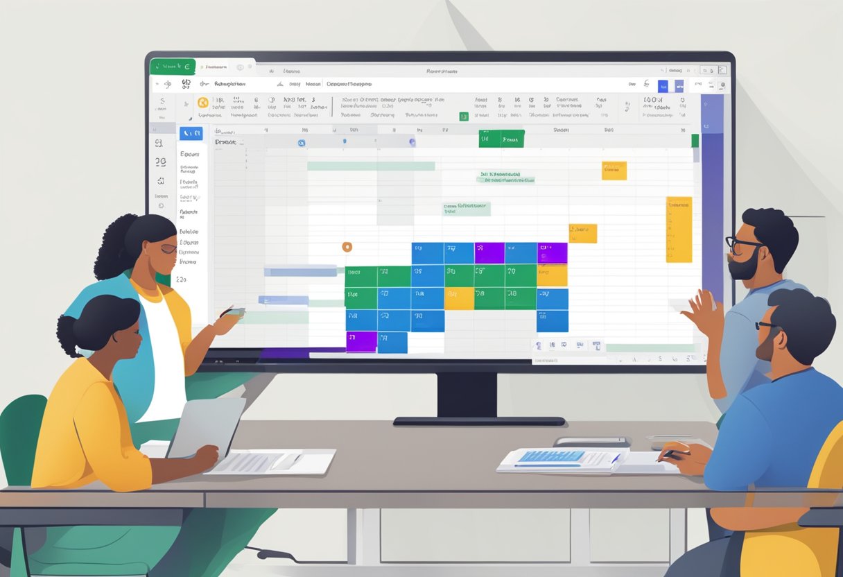 An Outlook calendar screen with a meeting highlighted, and a transfer ownership button being clicked