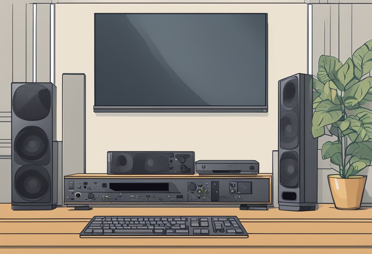 A NAS sits neatly in a home theater setup, streaming high-quality media to multiple devices, enhancing the overall viewing experience