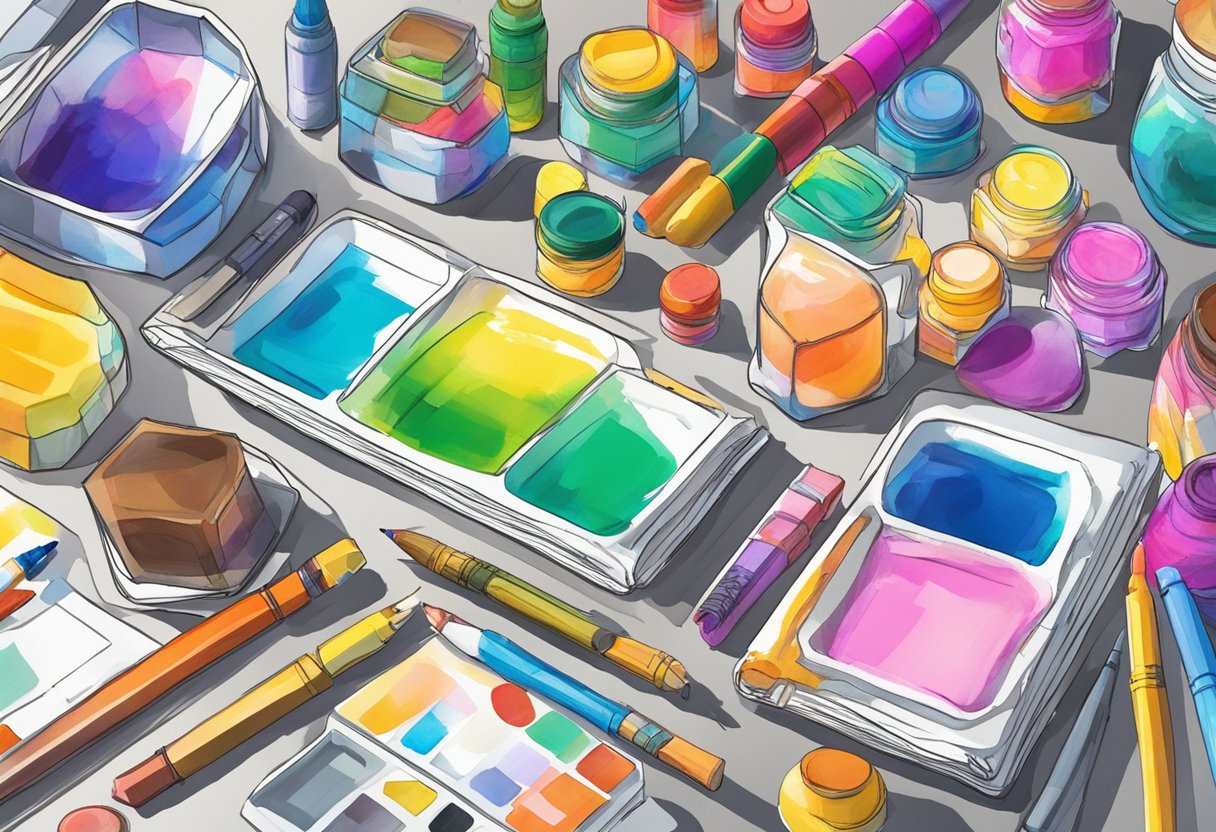 Choosing the Right Art Supplies: Your Essential Guide to the Best Tools for Creativity art supplies, material LearningMole An array of vibrant inks and markers spread across a table, with various textures and colors. A hand reaches for a specific marker, surrounded by a diverse selection of art supplies