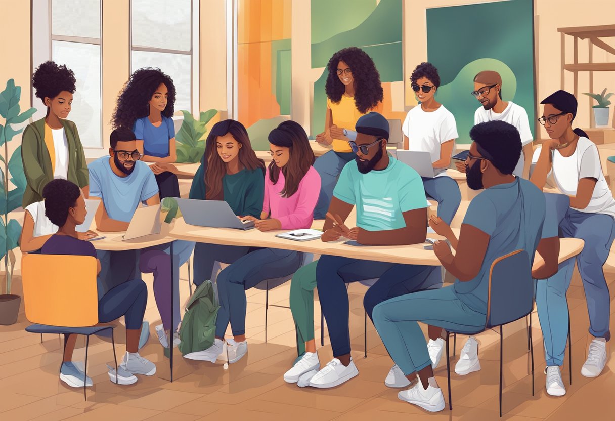 Using Digital Tools to Enhance Art Projects for All Ages: A Guide to Creative Expansion digital tool, art project, artist LearningMole A diverse group of individuals engage in digital art projects, utilizing technology to express themselves creatively and think critically