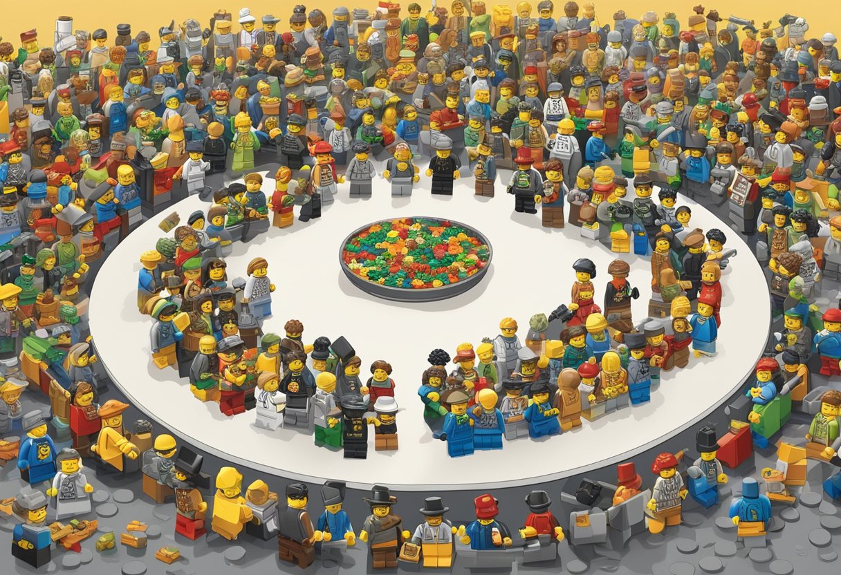 A table filled with personalized Lego figures, each unique and meticulously crafted, showcasing a variety of characters and themes