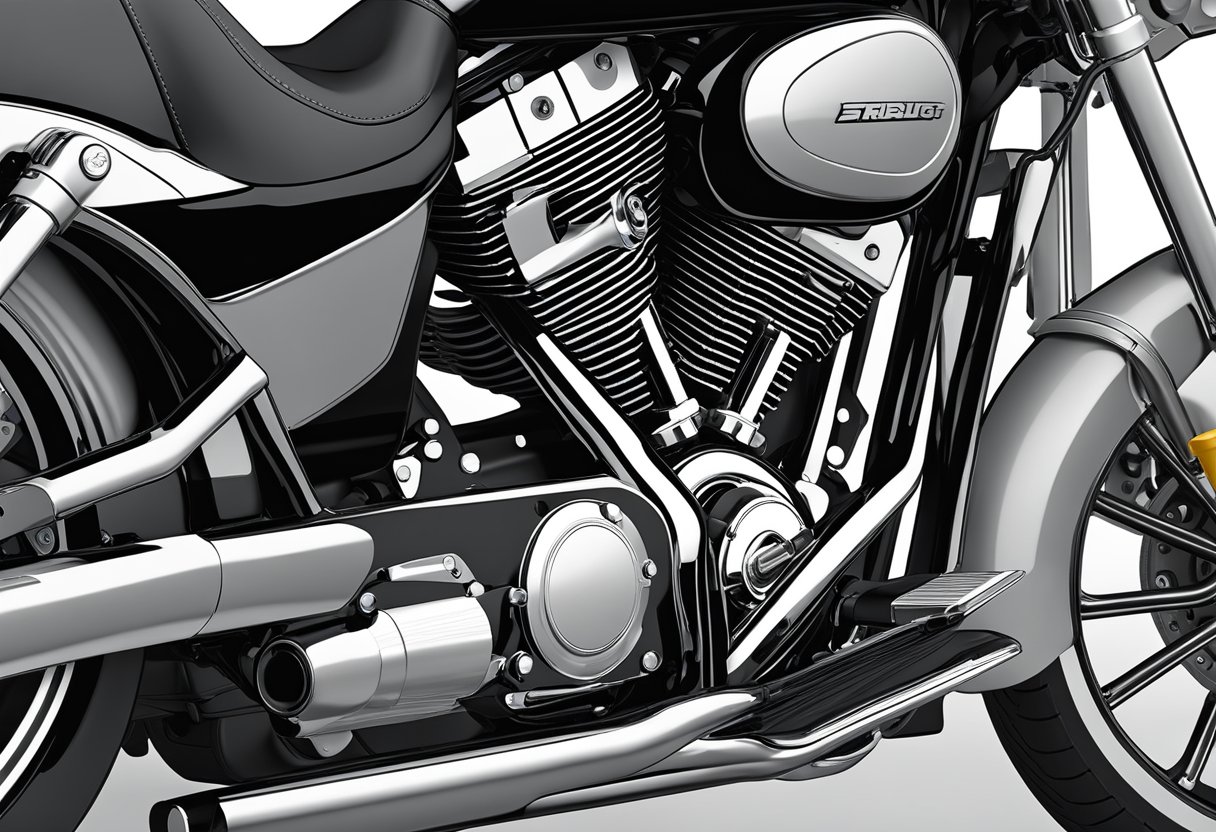 The primary oil system components for the Street Glide are arranged neatly on a workbench, including the oil tank, oil lines, and oil filter
