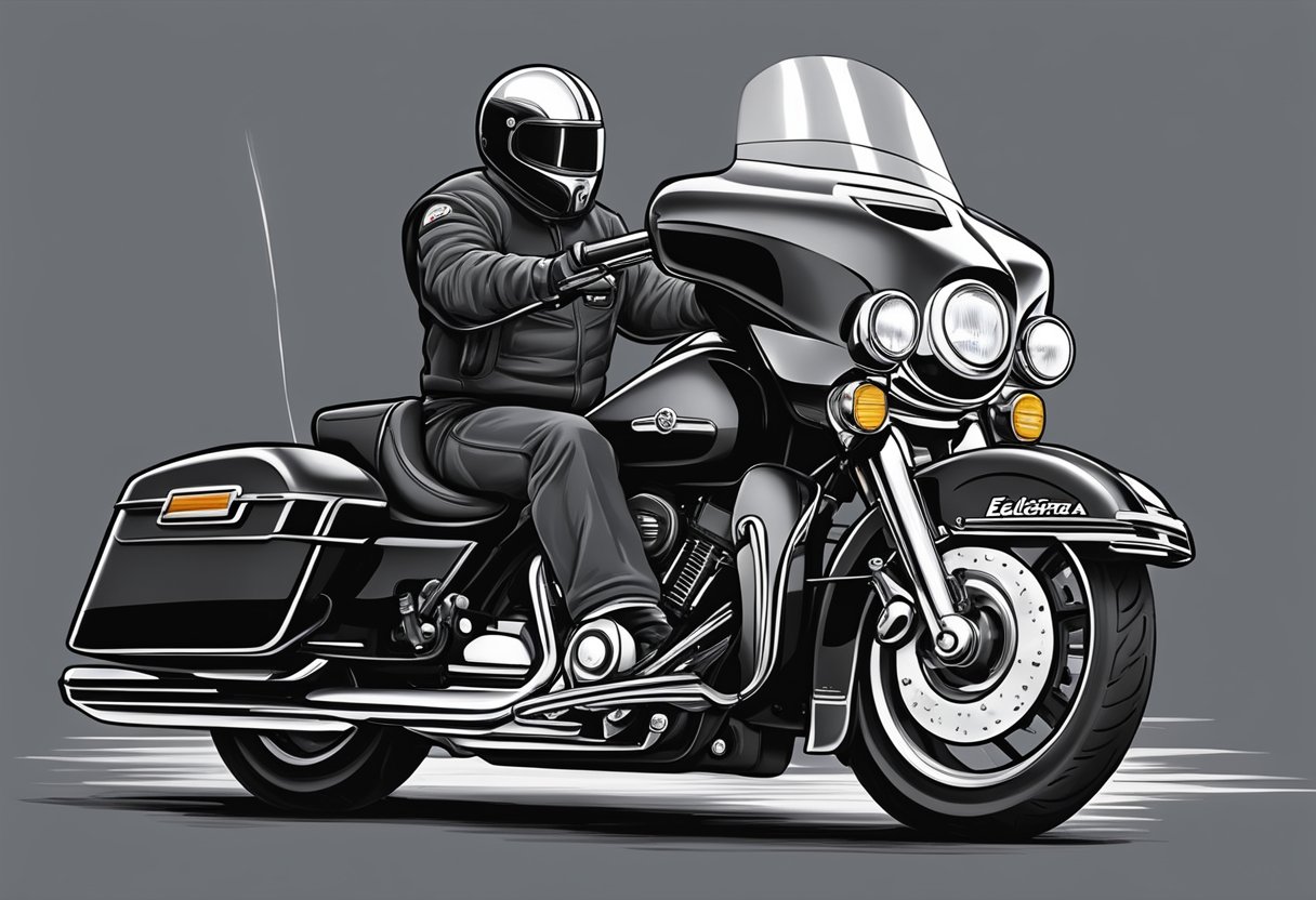 An individual carefully selects the perfect primary oil for an Electra Glide motorcycle