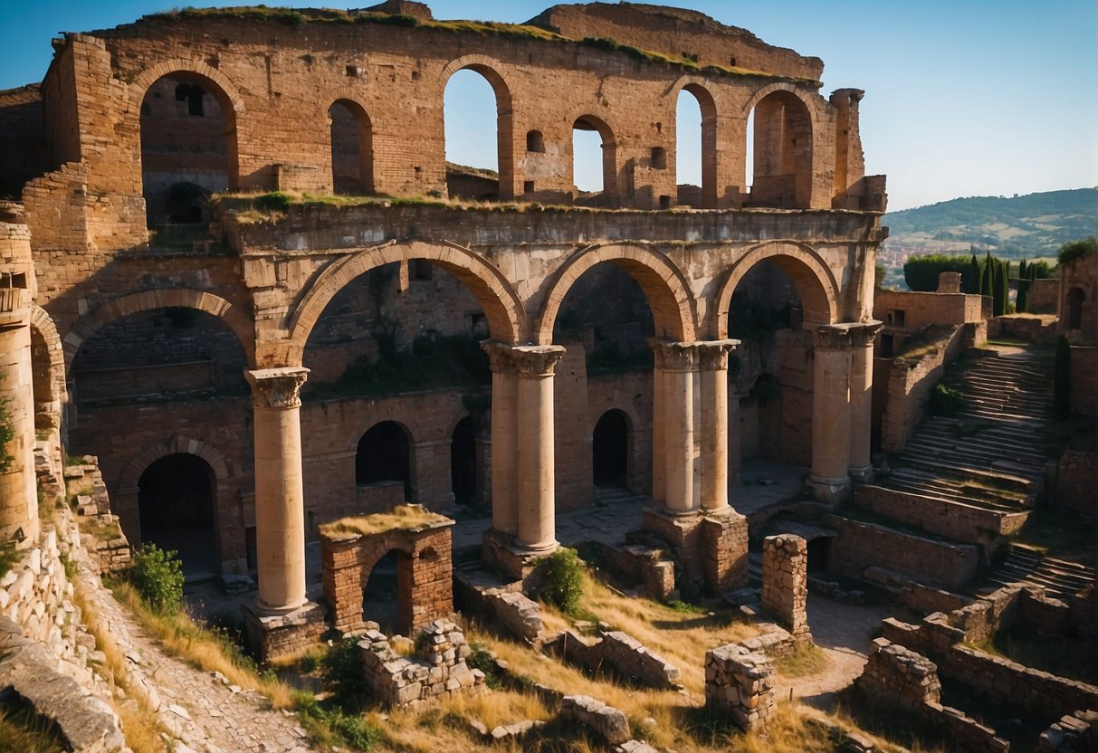 The ancient Roman ruins showcase grand winemaking techniques used by emperors in a display of opulent power