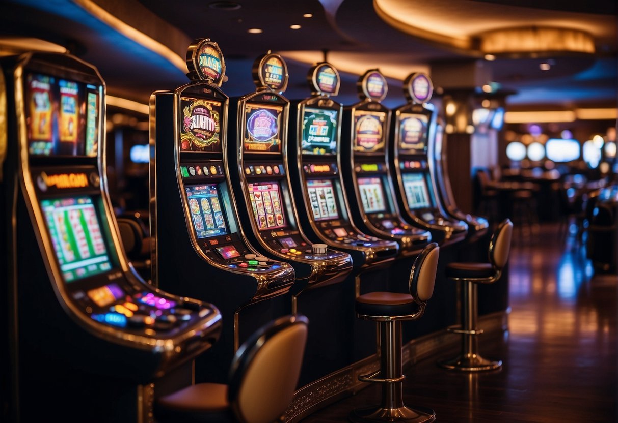 Various games like slots, poker, and roulette are displayed on a decentralized crypto casino platform, with vibrant graphics and interactive features