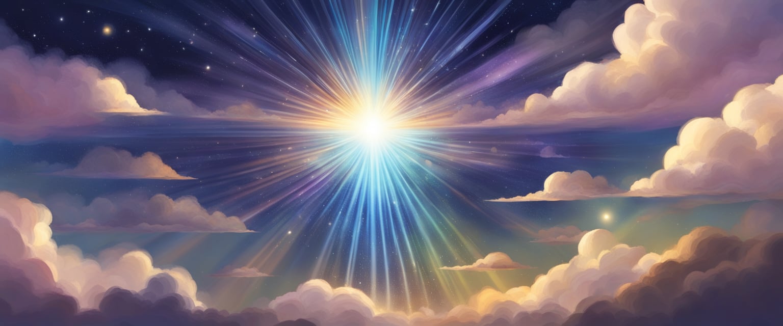 A bright light emanates from a person's mind, casting vivid images into the surrounding space, as if bringing their thoughts to life