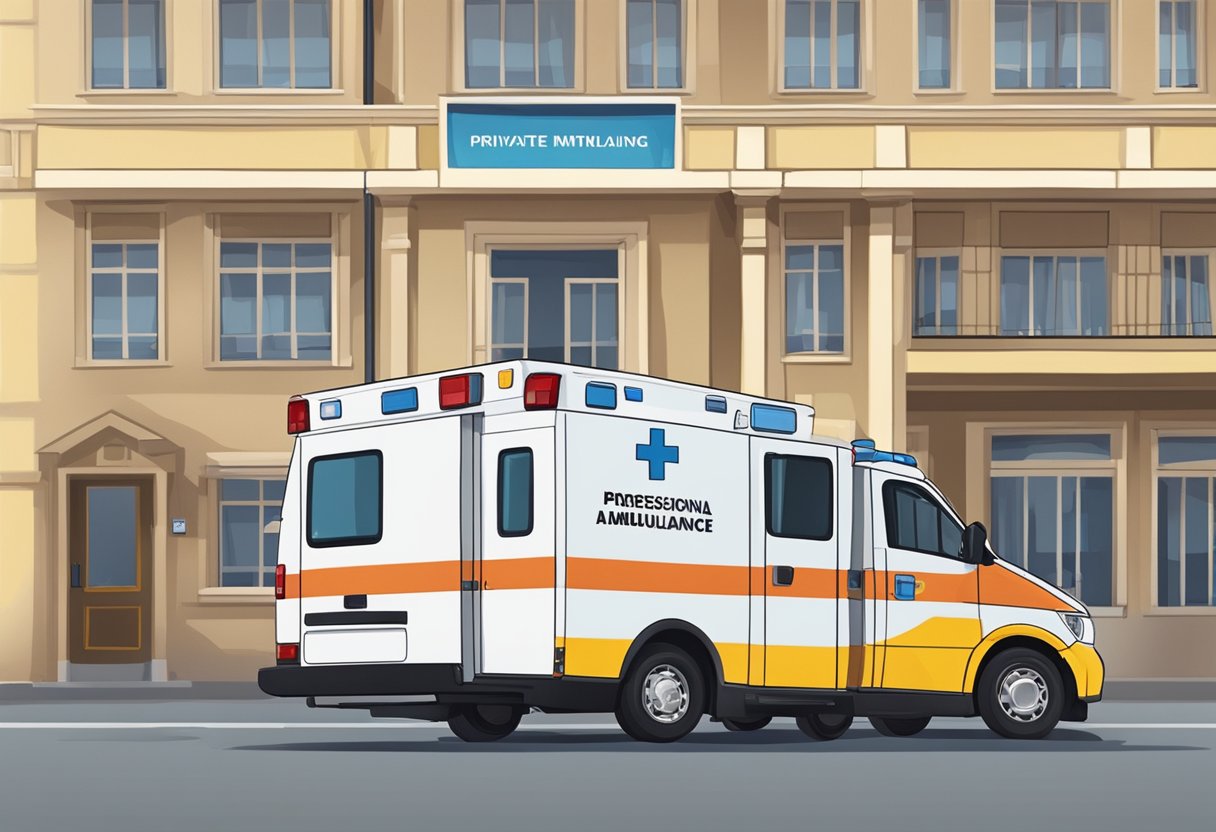 A private ambulance arriving at a conclusion